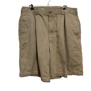 L.L. Bean Mens Khaki Shorts Waist 36 Cotton Blend